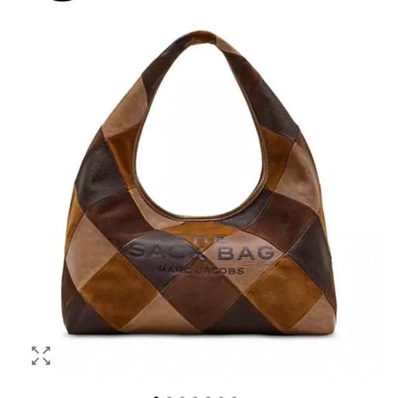 MARC JACOBS The Suede Patchwork Sack Bag – Brown Multi | NWT - Picture 1 of 6